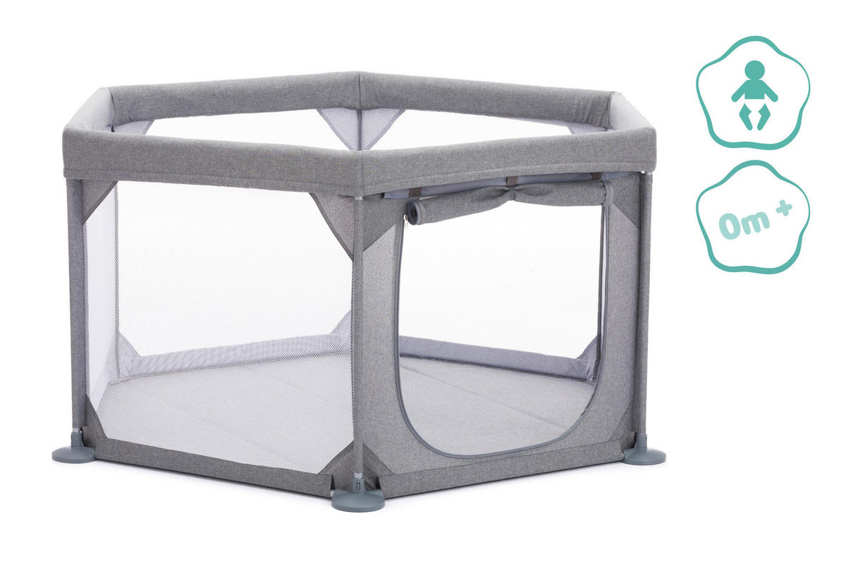 OGRADICA    134/134/67 cm  - siva, Osnovno, metal/tekstil (134/134/67cm) - Fillikid