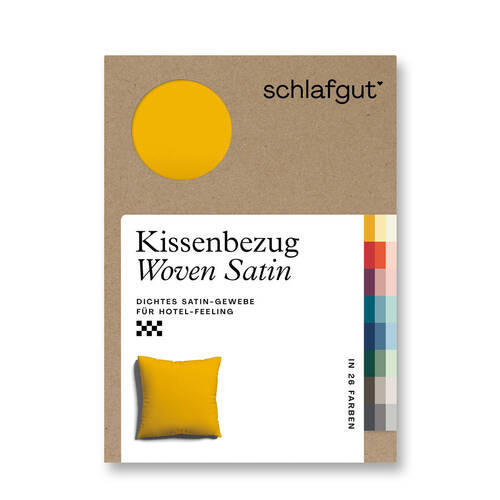 KISSENHÜLLE WOVEN SATIN 40/40 cm  - Currygelb, Basics, Textil (40/40cm) - Schlafgut