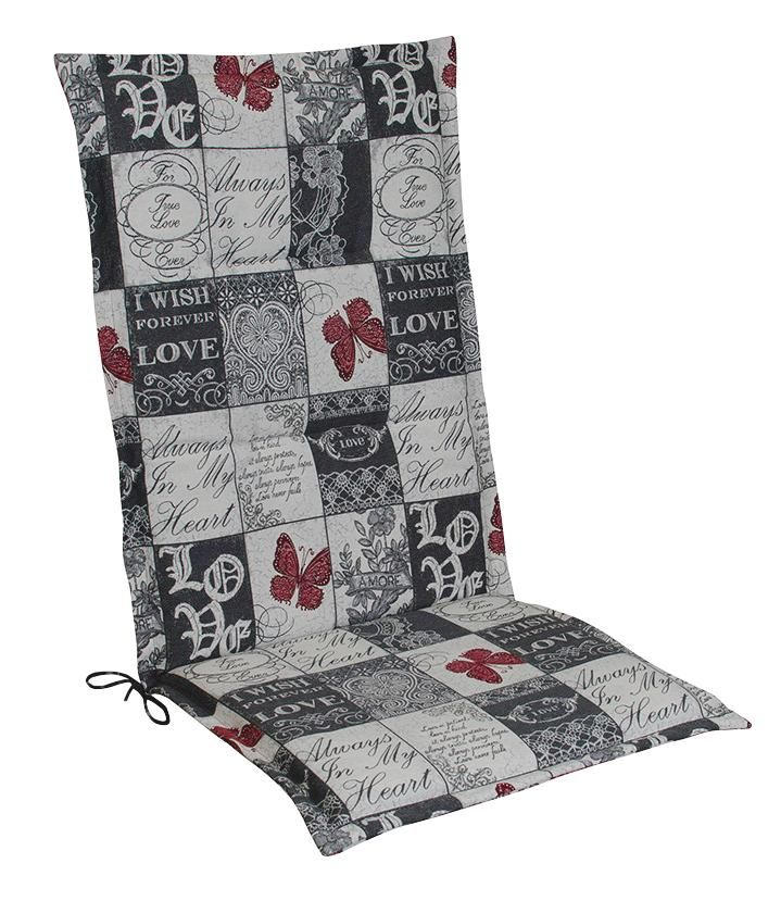 SESSELAUFLAGE in Grau, Weiß, Dunkelrot Karo  - Weiß/Grau, Design, Textil (48/4/118cm)
