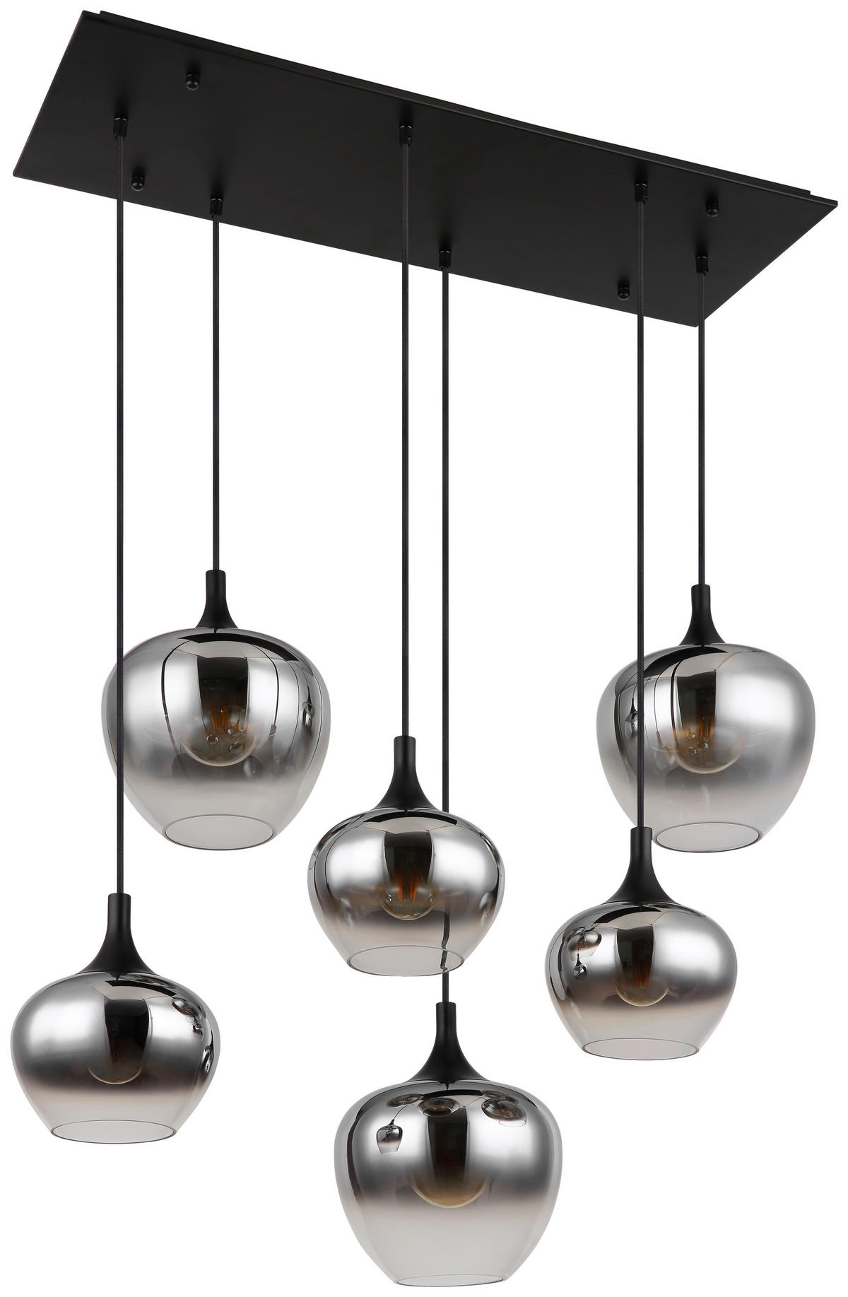 HÄNGELEUCHTE 86/42/120 cm    - Schwarz, Basics, Glas/Metall (86/42/120cm) - Globo