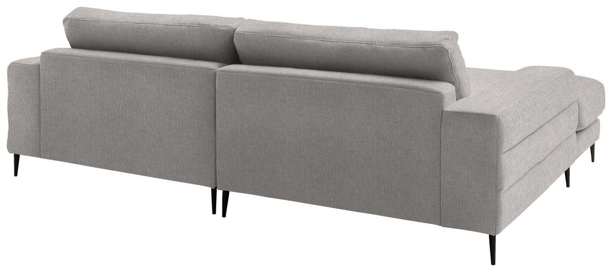 ECKSOFA in Flachgewebe Sandfarben  - Sandfarben/Schwarz, Design, Textil/Metall (177/253cm) - Dieter Knoll