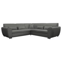 ECKSOFA 266/266 cm  in Flachgewebe Grau Zierkissen, Nierenkissen, Bettkasten, Schlaffunktion  266/266 cm  - Silberfarben/Grau, Design, Kunststoff/Textil (266/266cm) - Livetastic