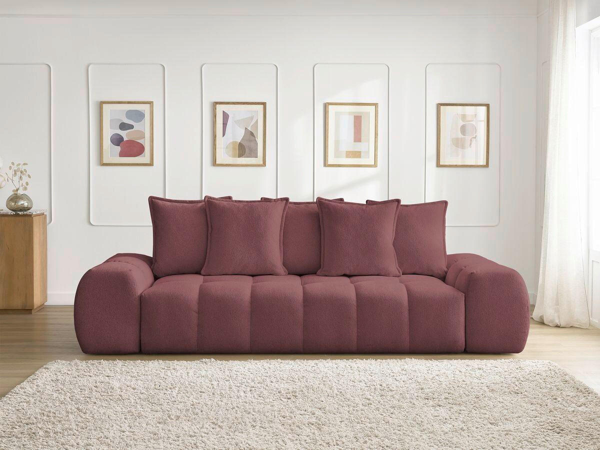 SCHLAFSOFA EVEREST  mit Armteil links, Armteil rechts Flachgewebe Rot  - Rot/Schwarz, MODERN, Kunststoff/Textil (278/115/90cm) - Livetastic