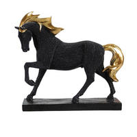 SZOBOR - fekete/aranyszínű, Basics, műanyag (25/7/22,5cm)