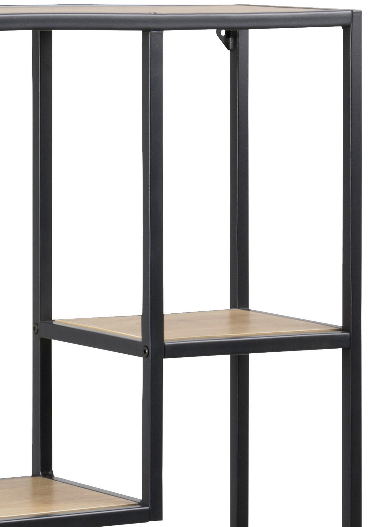 ZIDNA POLICA - boja hrasta/crna, Trendi, metal/pločasti materijal (75/91/20cm) - Carryhome