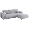 ECKSOFA inkl. Funktionen Grau Cord  - Schwarz/Grau, KONVENTIONELL, Kunststoff/Textil (260/200cm) - Xora