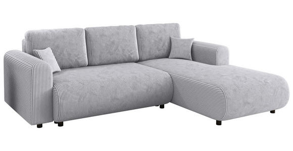 ECKSOFA inkl. Funktionen Grau Cord  - Schwarz/Grau, KONVENTIONELL, Kunststoff/Textil (260/200cm) - Xora