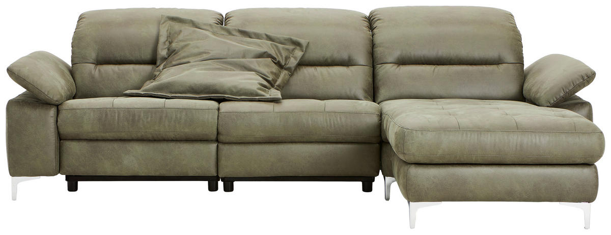 ECKSOFA Olivgrün Mikrofaser von PURE HOME COMFORT