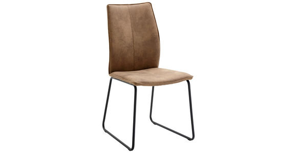 STUHL in Metall, Textil Schwarz, Schlammfarben - Schlammfarben/Schwarz, Design, Textil/Metall (46/93/57cm) - Dieter Knoll