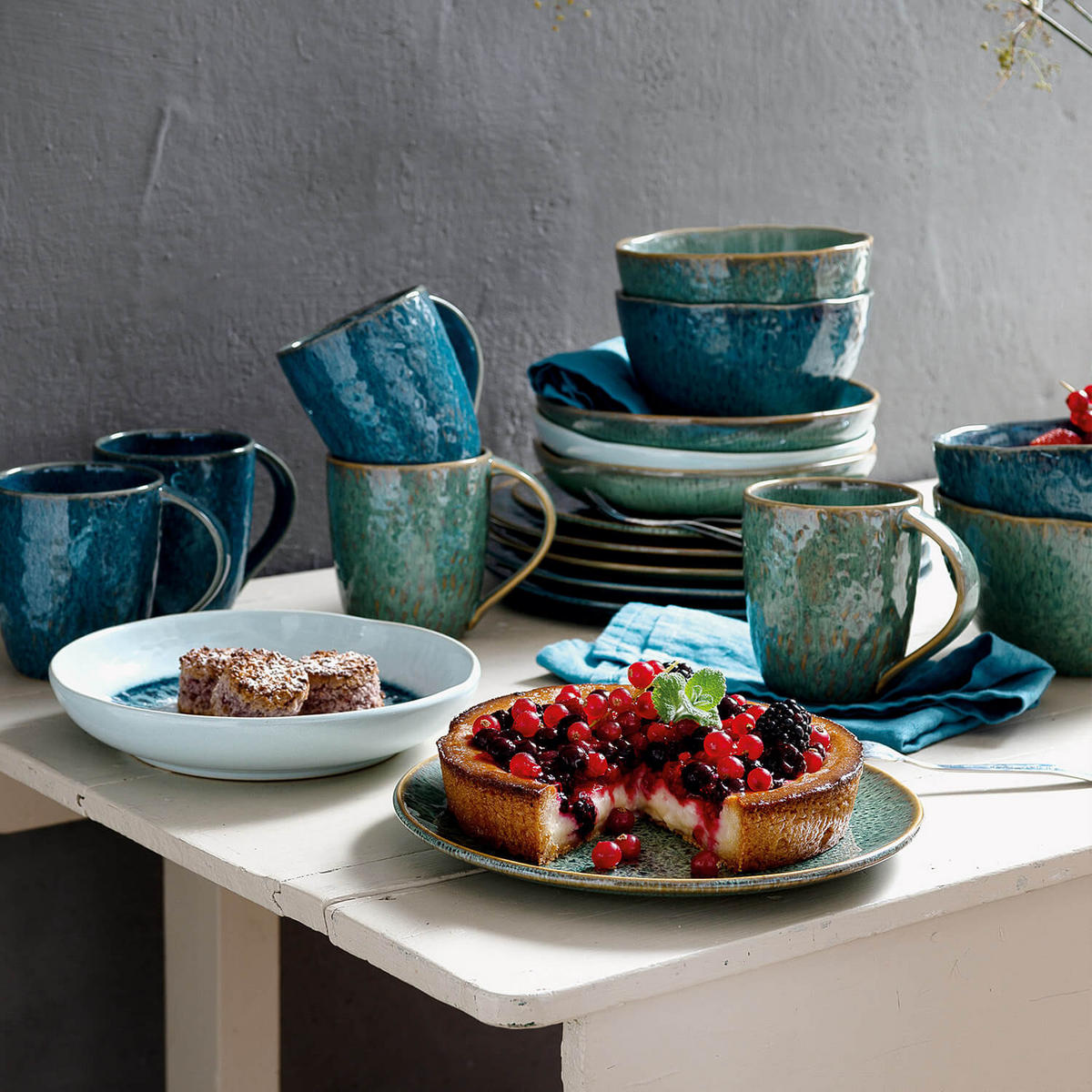SPEISETELLERSET Matera 6-teilig  - Grün, LIFESTYLE, Keramik (27cm) - Leonardo