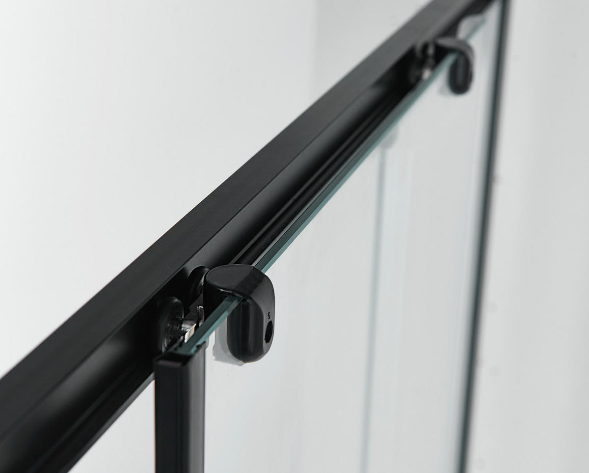 DUSCHKABINE 78,5-90/190/78,5-90 cm  in Schwarz  - Schwarz, KONVENTIONELL, Glas/Metall (78,5-90/190/78,5-90cm) - Sanotechnik