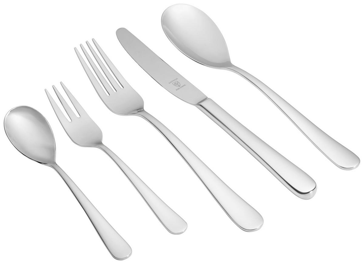BESTECKSET AVENTUS 30-teilig Edelstahl  - Silberfarben, Basics, Metall - Justinus