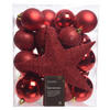 CHRISTBAUMKUGEL-SET 33-teilig  - Rot, LIFESTYLE, Kunststoff (8,00/8,00/8,00cm)