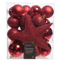 CHRISTBAUMKUGEL-SET 33-teilig  - Rot, LIFESTYLE, Kunststoff (8,00/8,00/8,00cm)