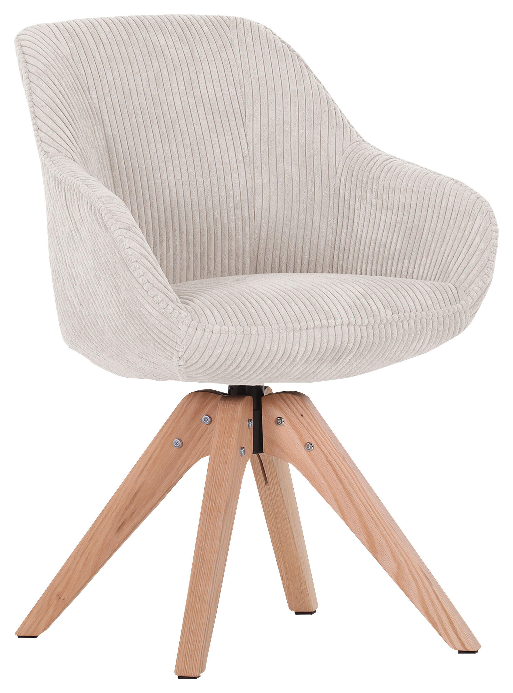 KAROSSZÉK bézs  - bézs/tölgyfa, Lifestyle, textil/fa (60/83/65cm) - Ambia Home