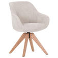 ARMLEHNSTUHL  in Cord  - Eichefarben/Beige, LIFESTYLE, Holz/Textil (60/83/65cm) - Ambia Home