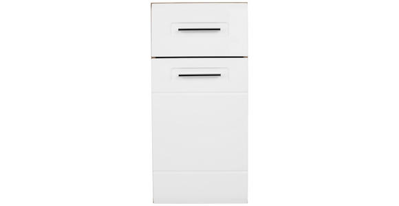 Unterschrank mit Soft-Close Avensis B: 35cm, Weiß + Eiche - Eichefarben/Weiß, MODERN, Holzwerkstoff - Luca Bessoni