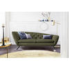 CHESTERFIELD-SOFA in Mikrofaser Olivgrün  - Schwarz/Olivgrün, Design, Textil/Metall (223/84/90cm) - Pure Home Lifestyle