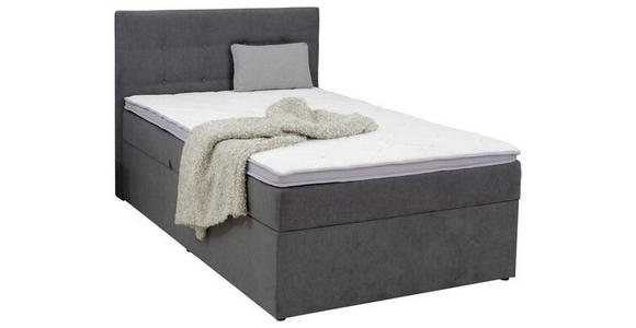 BOXBETT 100/200 cm in Anthrazit - Anthrazit/Schwarz, KONVENTIONELL, Kunststoff/Textil (100/200cm) - Carryhome