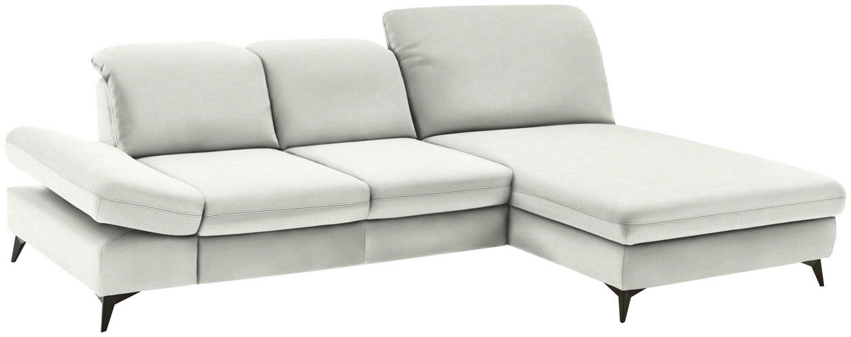 ECKSOFA  in Chenille Naturfarben  288/198 cm  - Schwarz/Naturfarben, Design, Textil/Metall (288/198cm) - Beldomo Style