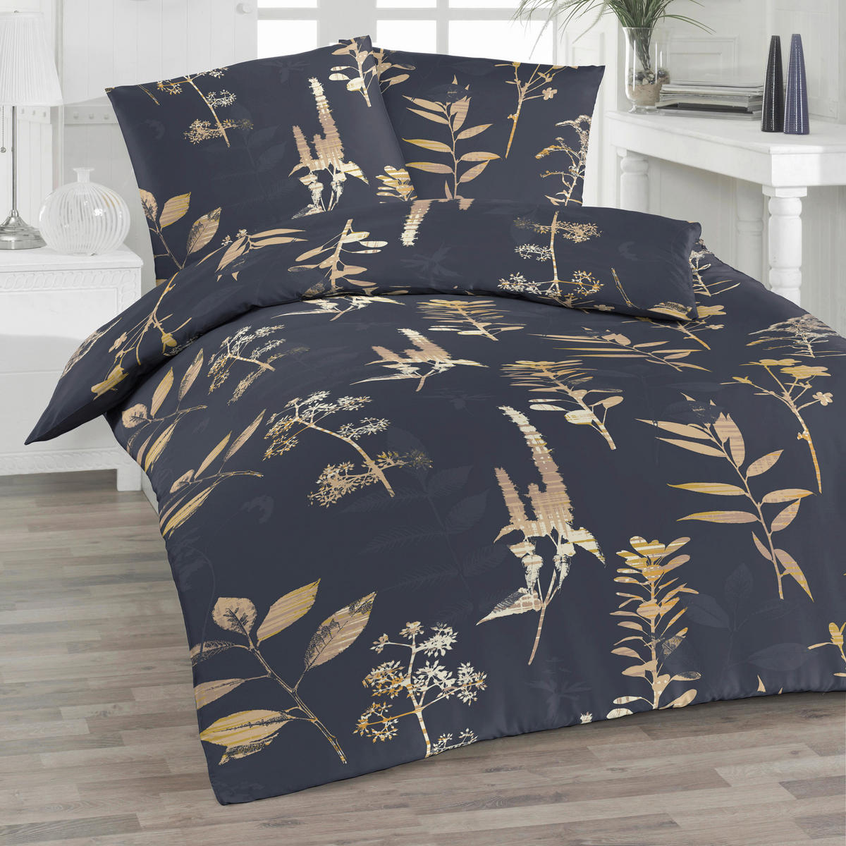 BETTWÄSCHE 2-teilig Satin 135/200 cm  - Dunkelblau, Basics, Textil (135/200cm) - Florella