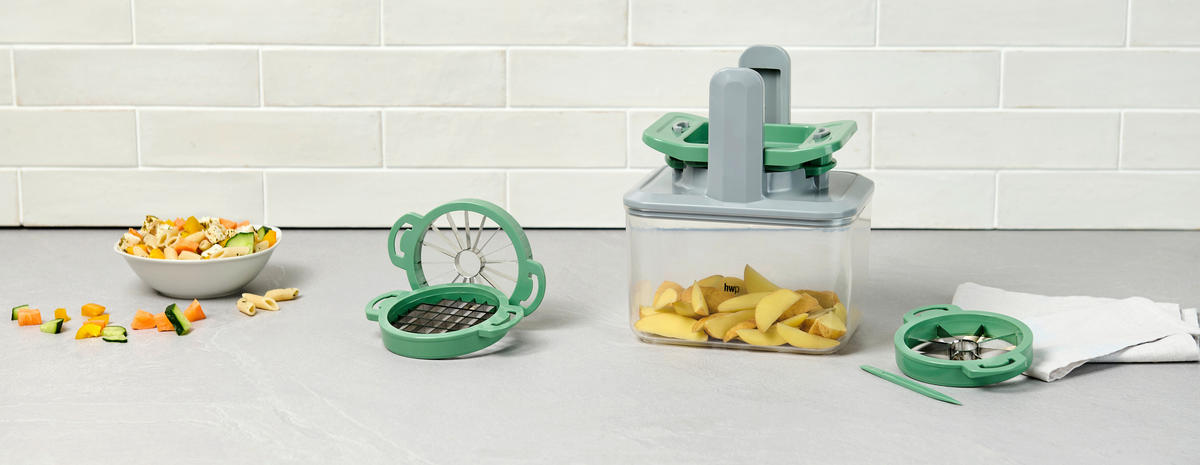 Tocător Universal - verde deschis/transparent, Basics, plastic/metal (19,9/14,9/23,2cm) - Homeware Profession.