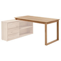 ANBAUSCHREIBTISCH 160/80/76 cm  in Eichefarben  - Eichefarben, KONVENTIONELL, Holz (160/80/76cm) - Linea Natura