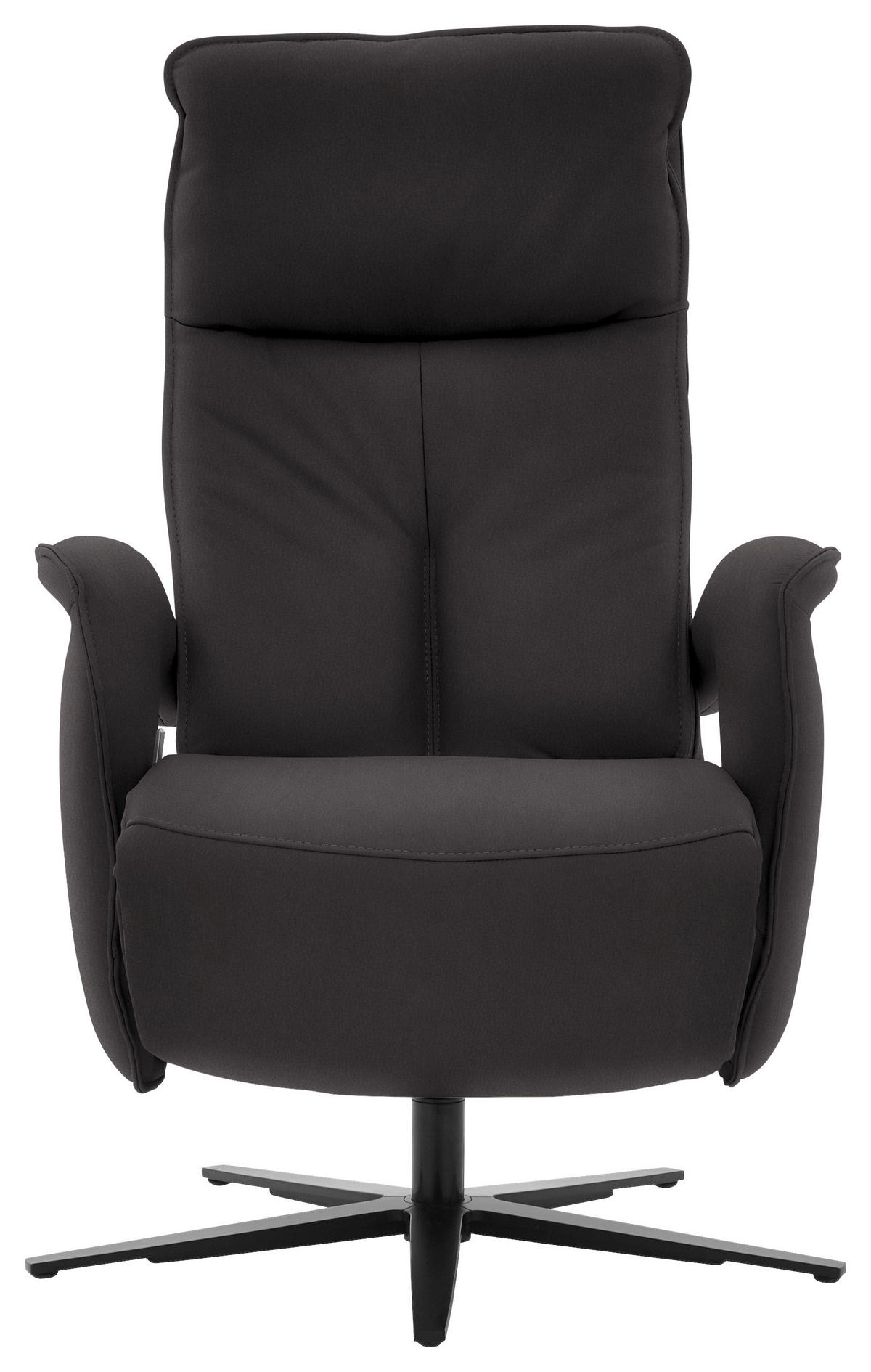 RELAXSESSEL in Leder Dunkelbraun  - Dunkelbraun/Schwarz, Design, Leder/Metall (77/110/87cm) - Valdera