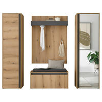 GARDEROBE 5-teilig  in 230/200/40 cm  - Eichefarben/Anthrazit, Design, Glas/Holzwerkstoff (230/200/40cm) - Modante