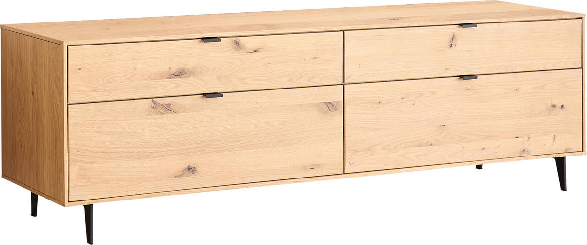 LOWBOARD  in 202,6/63/50 cm  - Eichefarben/Schwarz, Natur, Holz/Metall (202,6/63/50cm) - Cantus