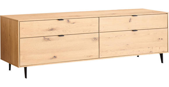 LOWBOARD Eichefarben  202,6/63/50 cm  - Eichefarben/Schwarz, Natur, Holz/Metall (202,6/63/50cm) - Cantus