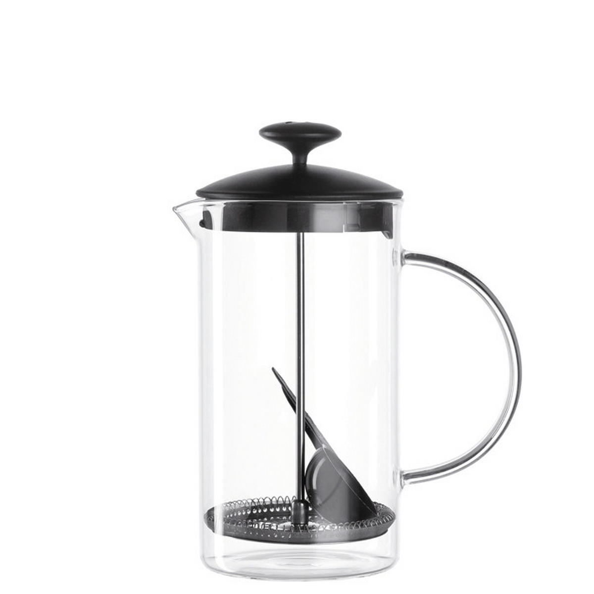 FRENCH PRESS KANVICA  - číra/čierna, Basics, plast/sklo (14/22,5/11,5cm) - Leonardo