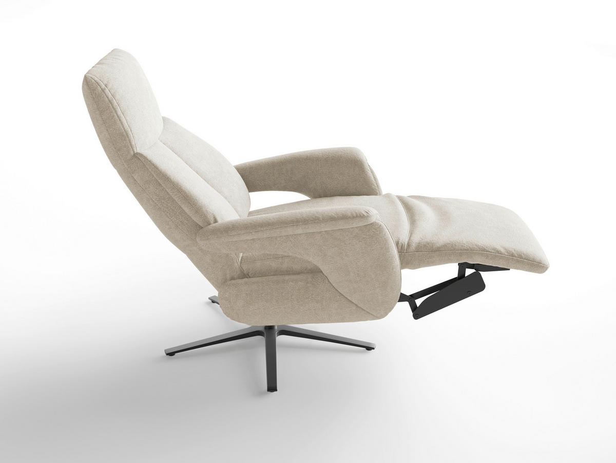 RELAXSESSEL Textil Silberfarben  - Silberfarben/Schwarz, Basics, Textil/Metall (75/110/85cm) - Sit & More