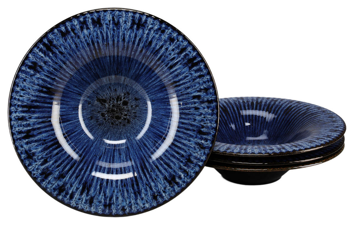 GOURMETTELLER Allegra Magic Blue  30,5 cm   - Blau/Schwarz, Basics, Keramik (30,5cm) - Creatable