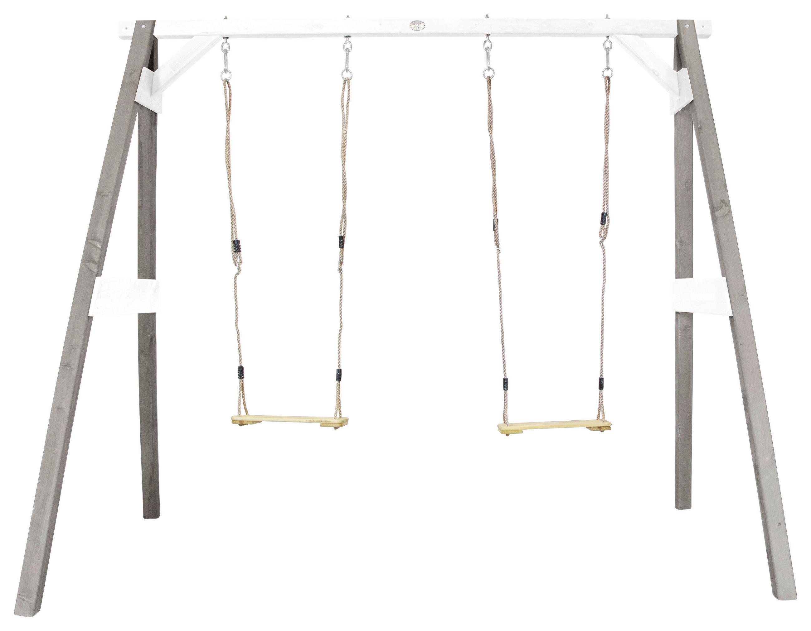 SCHAUKEL Grau, Weiß  - Weiß/Grau, KONVENTIONELL, Holz (254/207/160cm) - Ambia Garden