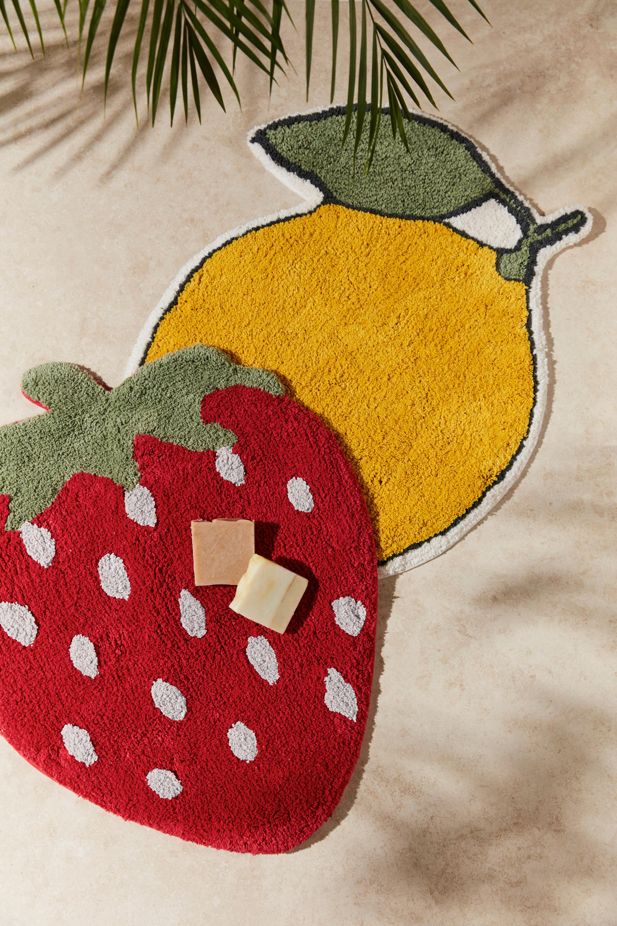 BADRUMSMATTA gul, grön  - grön/gul, Basics, textil (60/60cm)