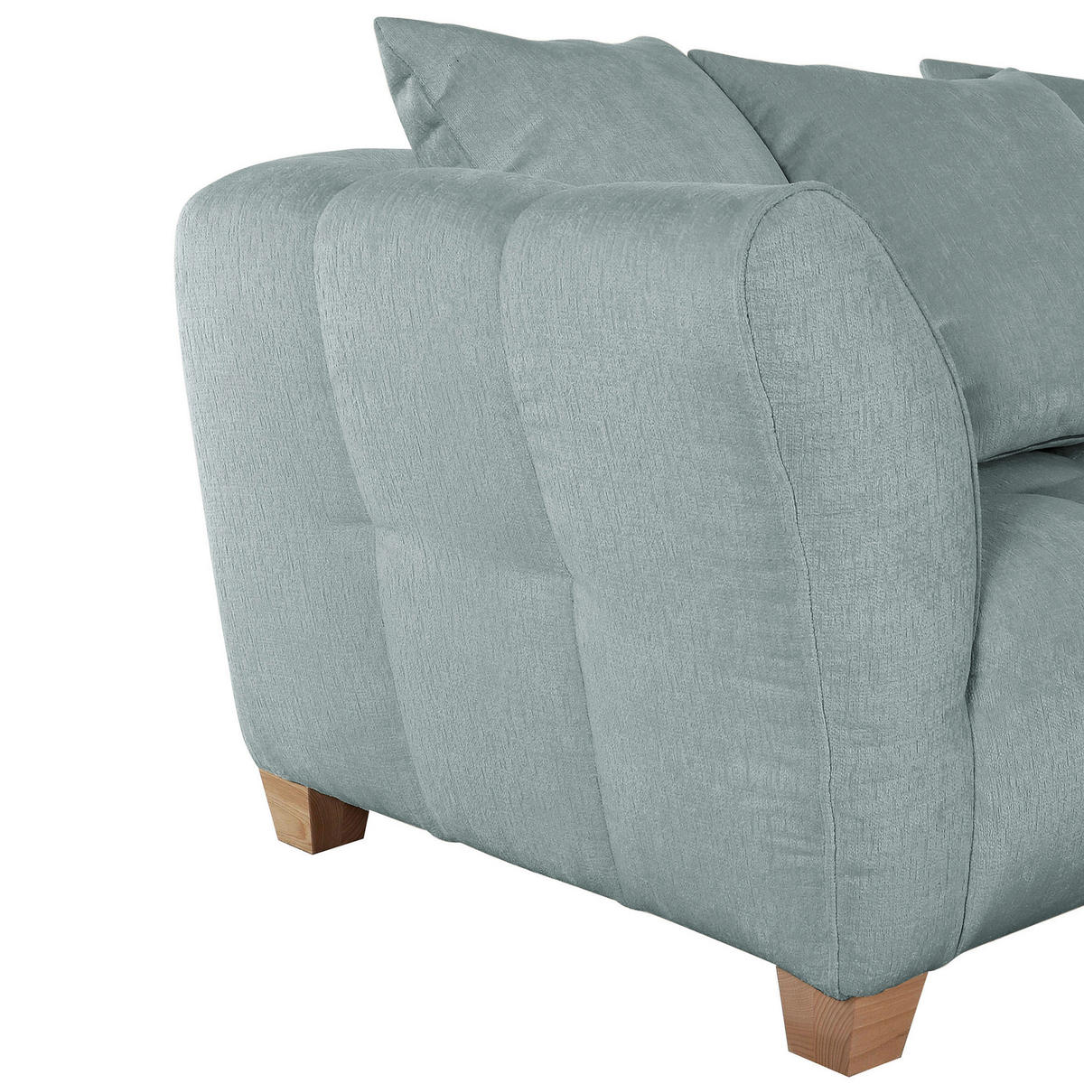 2-SITZER-SOFA Chenille Hellblau  - Naturfarben/Hellblau, KONVENTIONELL, Holz/Textil (185/72/95cm) - Milino