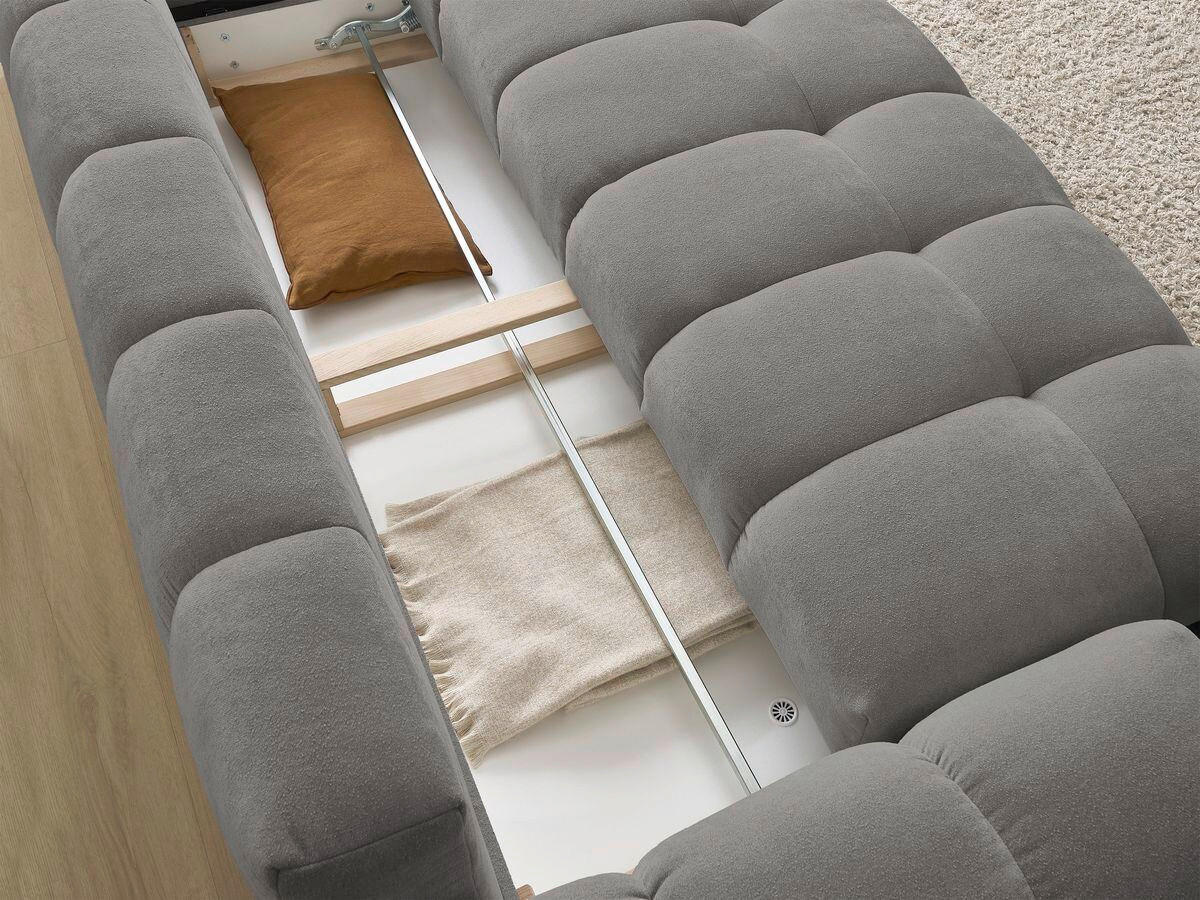 SCHLAFSOFA EVEREST  mit Rücken echt, Armteil links, Armteil rechts Struktur Dunkelgrau  - Dunkelgrau/Schwarz, MODERN, Kunststoff/Textil (278/90/115cm)