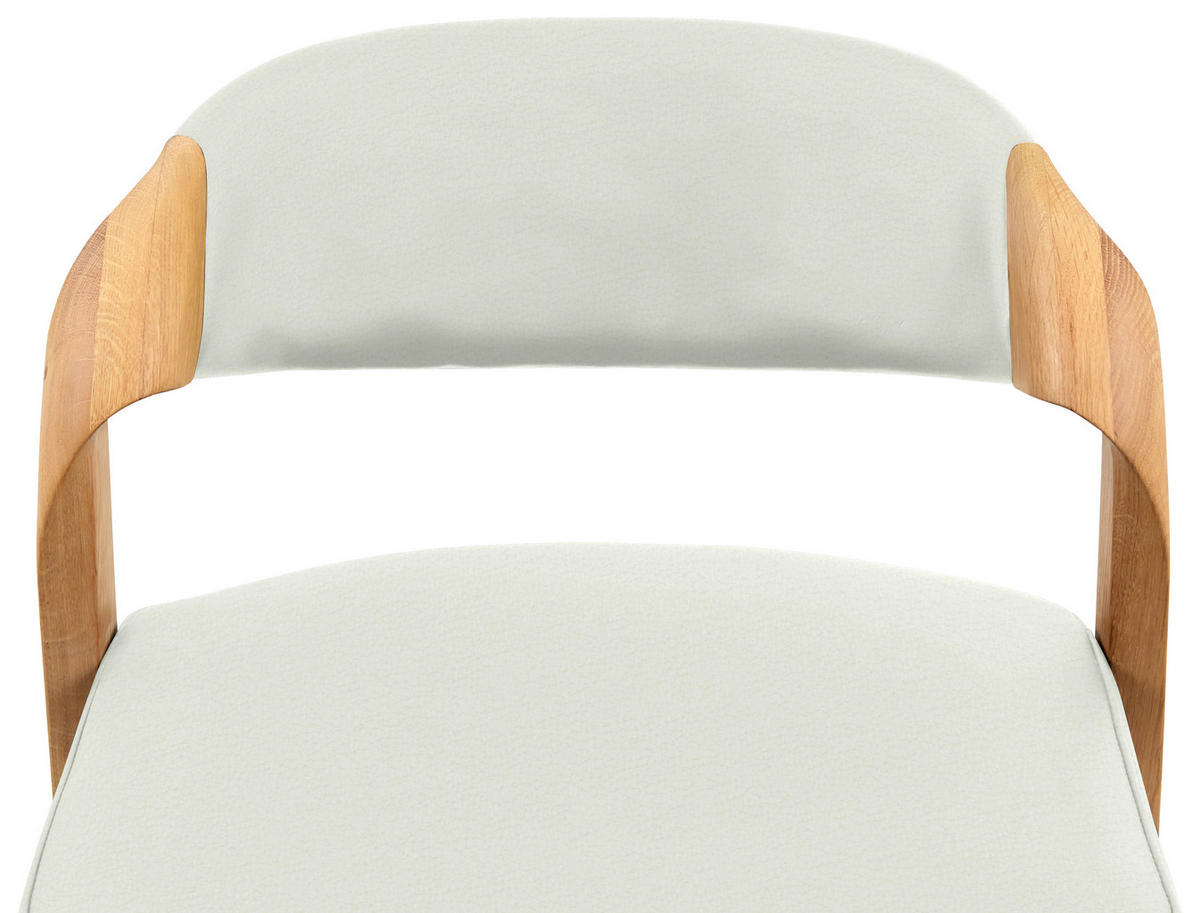 TRESENSTUHL in Weiß, Wildeiche  - Wildeiche/Weiß, Natur, Leder/Holz (51/93/49cm) - Voglauer