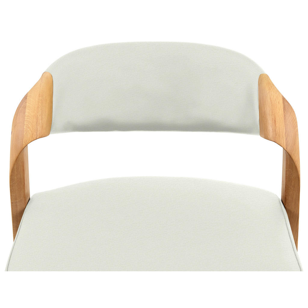 Thumbnail - Voglauer Tresenstuhl, Weiß, Eiche, Holz, Leder, Echtleder, Rindleder, Altholz, Eiche, massiv, konisch, 51x93x49 cm, Gold...