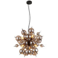 HÄNGELEUCHTE 55/120 cm   - Schwarz, Design, Glas/Metall (55/120cm) - Globo