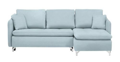 ECKSOFA in Flachgewebe Türkis  223/146 cm  - Türkis/Silberfarben, Design, Textil/Metall (223/146cm) - Ti'me