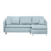 ECKSOFA in Flachgewebe Türkis  - Türkis/Silberfarben, Design, Textil/Metall (223/146cm) - Ti'me