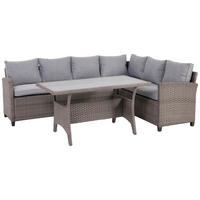 LOUNGEGARNITUR 234/178 cm Stahl  - Grau, MODERN, Kunststoff/Textil (234/178cm) - Ambia Garden