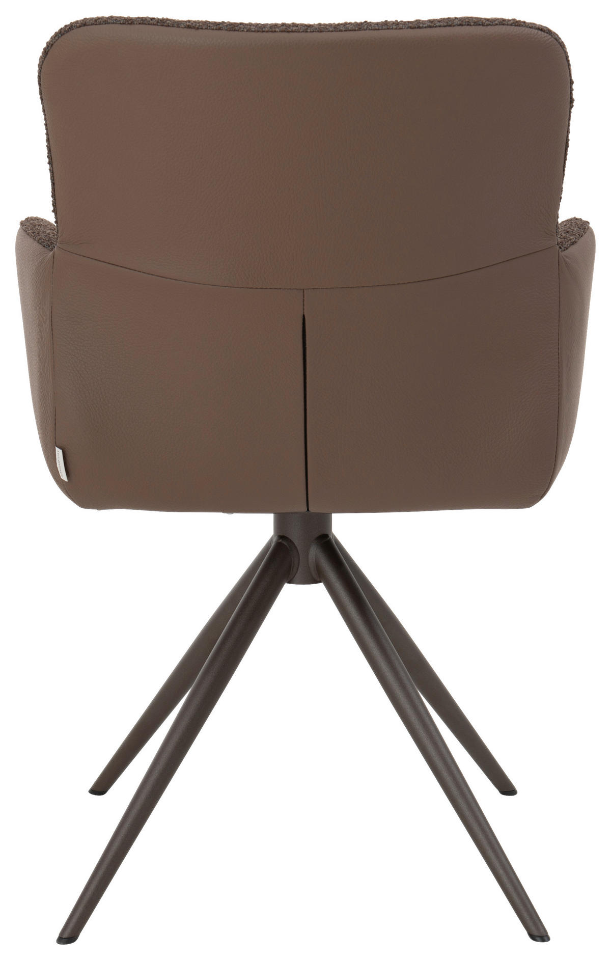 ARMLEHNSTUHL  in beflockt Echtleder pigmentiert  - Hellbraun/Dunkelbraun, Design, Leder/Textil (57/91/61cm) - Bert Plantagie