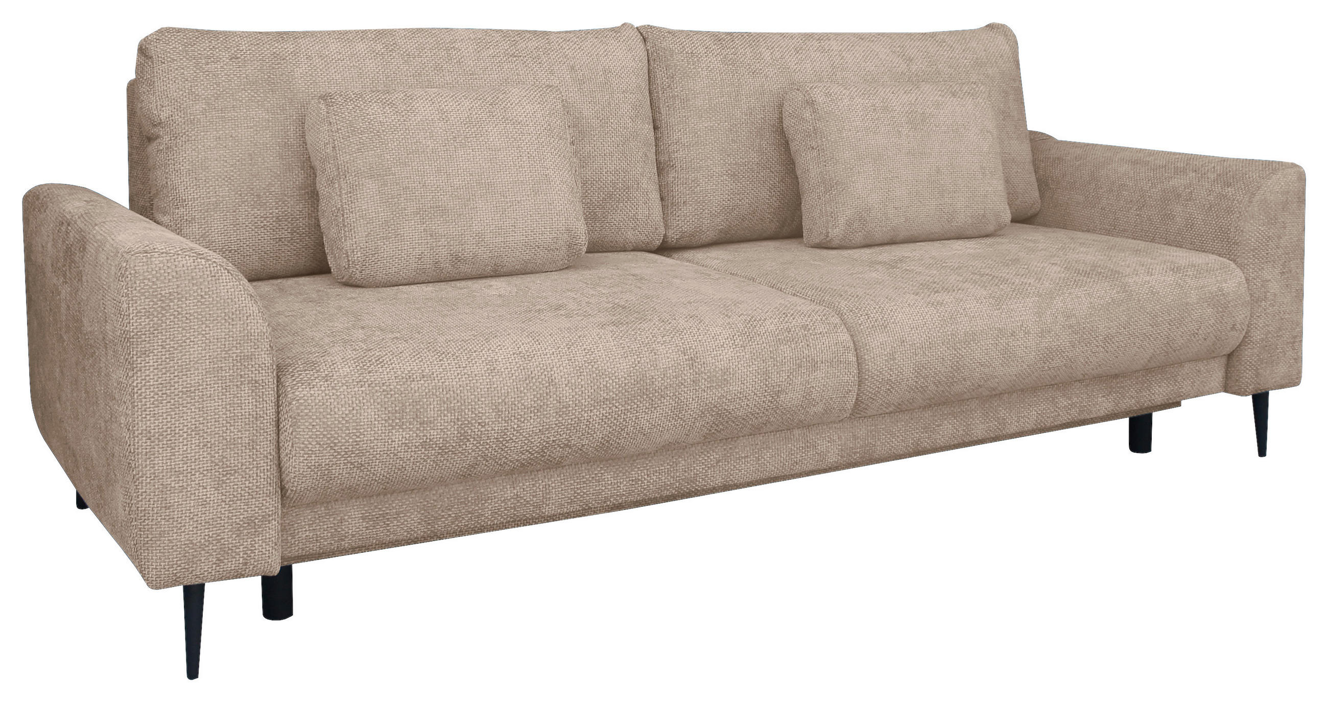 SCHLAFSOFA Chenille Beige  - Beige/Schwarz, KONVENTIONELL, Textil/Metall (235/90/104cm) - Carryhome