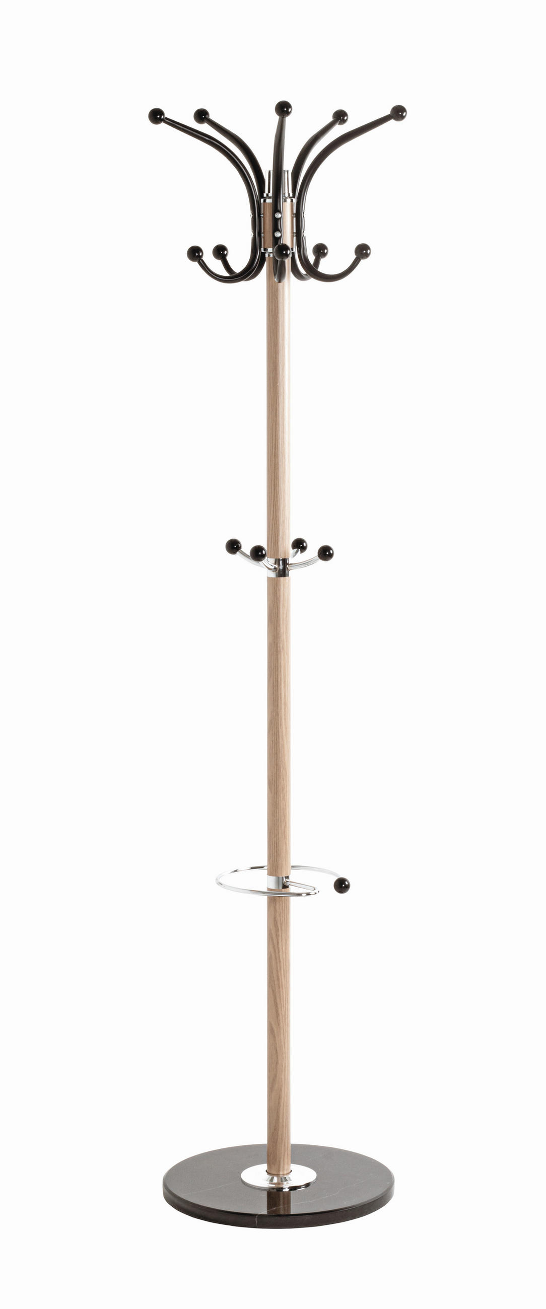 GARDEROBENSTÄNDER in Eichefarben, Chromfarben 37/171/39 cm   - Chromfarben/Eichefarben, Design, Stein/Metall (37/171/39cm)