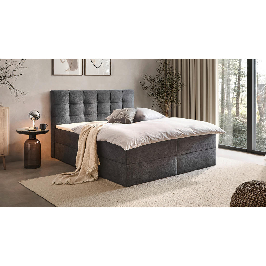 Boxxx AMERICKÁ POSTEL, 160/200 cm, tmavě šedá