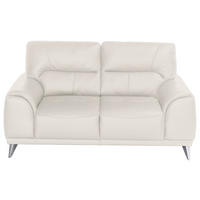 2-SITZER-SOFA Lederlook Weiß  - Chromfarben/Weiß, MODERN, Textil/Metall (166/92/96cm) - MID.YOU
