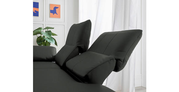 RÉCAMIERE in Echtleder Dunkelgrau - Chromfarben/Dunkelgrau, Design, Leder/Metall (209/85-109/95-16cm) - Dieter Knoll